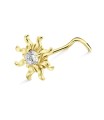 Sun Silver Curved Nose Stud NSKZ-1889